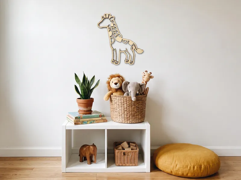 Canadian Maple giraffe wall art on a child's bedroom wall