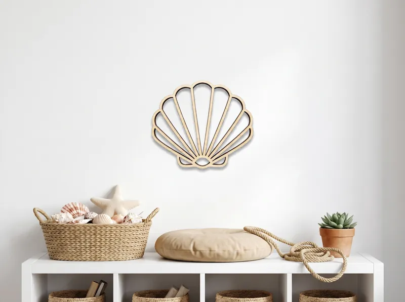Canadian Maple seashell wall art on a child's bedroom wall