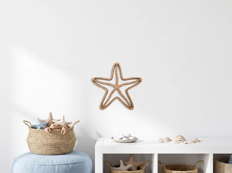 European Cherry starfish wall art on a child's bedroom wall